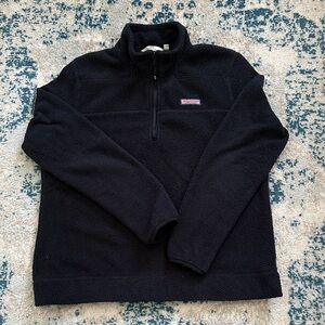 Vineyard Vines Black Half Zip-Up Sweater medium cute